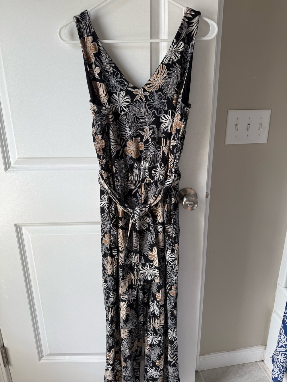 Black Floral V-Neck Women’s Jumpsuit
